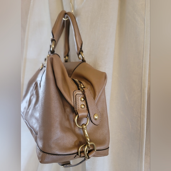 Coach Ashley Leather Ashley Satchel in Champagne - Picture 7 of 14